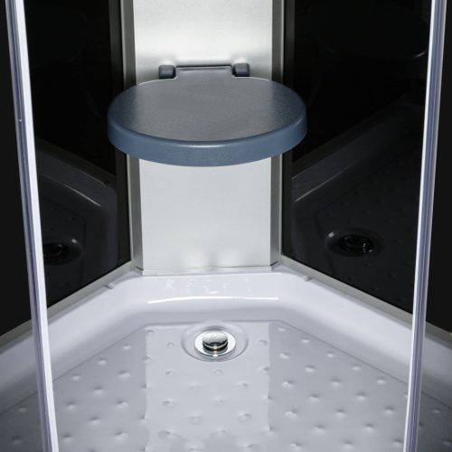 Evora Black 90 hátfalas zuhanykabin zuhanytálcával