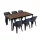Ravello Large 6+1 kerti bútor garnitúra szett dió-fekete
