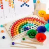 Szivárványos golyó mozaik kirakó Montessori fajáték