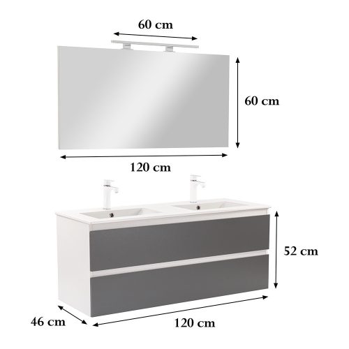 Vario Forte 120 alsó szekrény mosdóval
