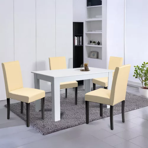 Leon 4+1 étkező garnitúra fehér-bézs
