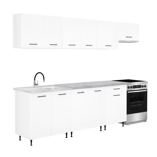 Primo 280 konyhabútor fehér, chromix munkalappal