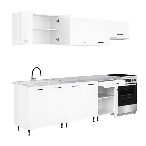 Primo 280 konyhabútor fehér, chromix munkalappal