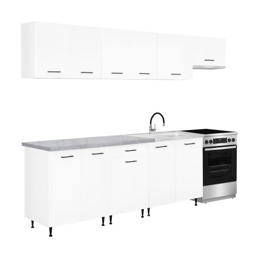 Primo 280 konyhabútor fehér, chromix munkalappal