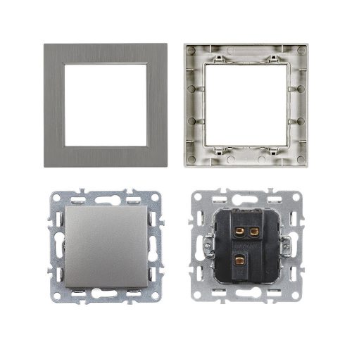 Nova váltókapcsoló 106 szürke szálcsiszolt kerettel