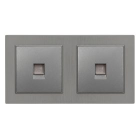   Nova kettős UTP aljzat RJA-45 szürke szálcsiszolt kerettel