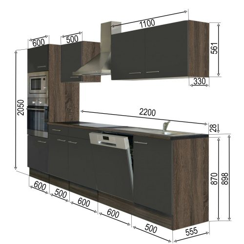 Yorki 280 konyhabútor sütős és mikrohullámű sütős kivitelben