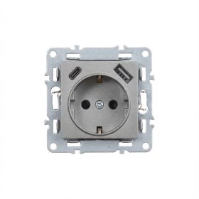 Nova csatlakozóaljzat USB csatlakozóval szürke