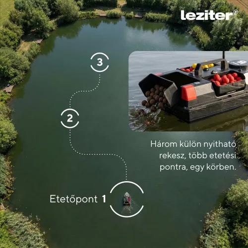 Etetőhajó V6 GPS 3 tartályos hátra és oldalkidobós fekete
