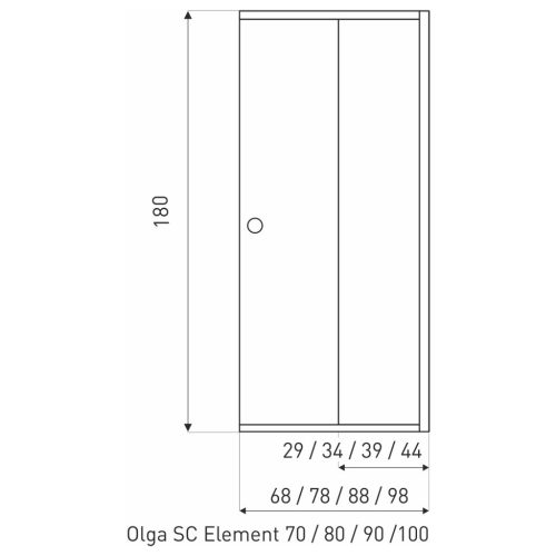 Olga SQ Element 100 zuhanyajtó fekete
