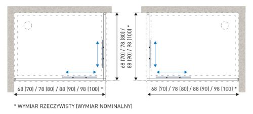 Olga SQ Element 100 zuhanyajtó fekete