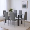Denton 6+1 étkező garnitúra szürke-szürke