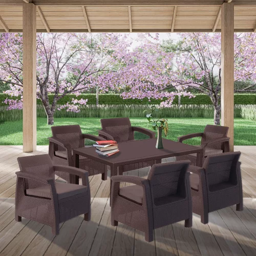 Corfu Big duo kerti bútor garnitúra melody asztallal