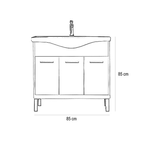 Nerva 85 alsó szekrény, mosdóval