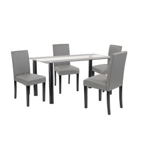 Cadiz 4+1 étkező garnitúra fekete-szürke