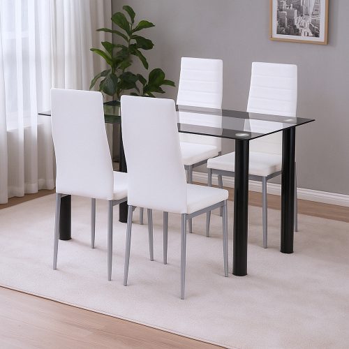 Denton 4+1 étkező garnitúra fehér-szürke