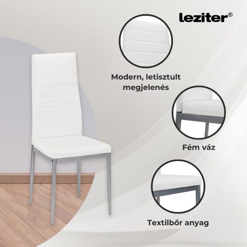 Denton 4+1 étkező garnitúra fehér-szürke