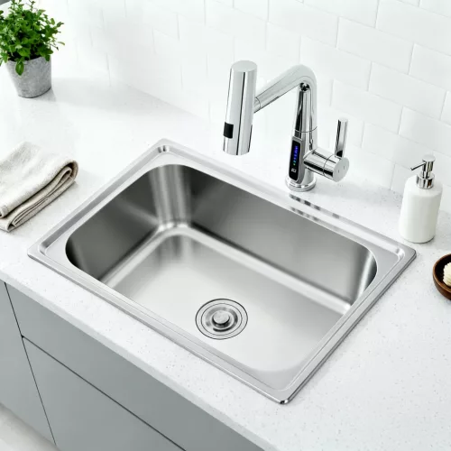 Mont szögletes egy medencés rozsdamentes mosogató