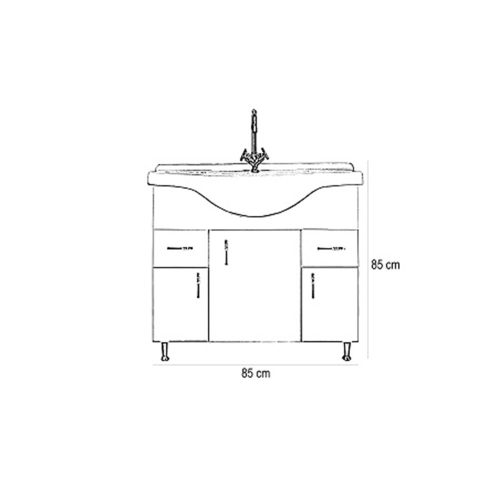 Bianca Plus 85 alsó szekrény mosdóval
