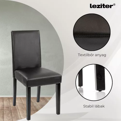 Leon 4+1 étkező garnitúra fehér-fekete