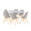 Ravena 6+1 étkező garnitúra fehér-szürke