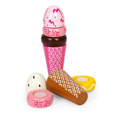 Fa Velcro fagyikészlet 9 darab szeletelő játék