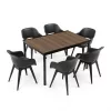 Flora 6+1 kerti bútor garnitúra szett dió-grafit