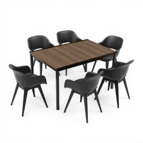 Flora 6+1 kerti bútor garnitúra szett dió-grafit