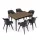 Flora 6+1 kerti bútor garnitúra szett dió-grafit