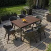 Flora 6+1 kerti bútor garnitúra szett dió-grafit