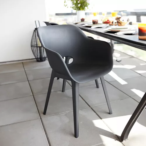 Flora 6+1 kerti bútor garnitúra szett dió-grafit