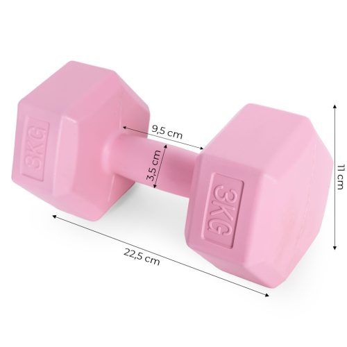 Hex súlyzó szett 2x3 kg rózsaszín