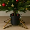Karácsonyfa talp aranyozott/fekete 1,8 literes víztartállyal