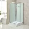 Polo White II 90x90 cm szögletes fehér hátfalas zuhanykabin   zuhanytálcával