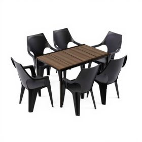 Parker 6+1 kerti bútor garnitúra szett dió-grafit