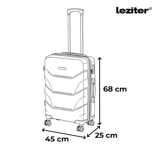 TraveLux Max közepes bőrönd keményfedeles 68x45x25 cm
