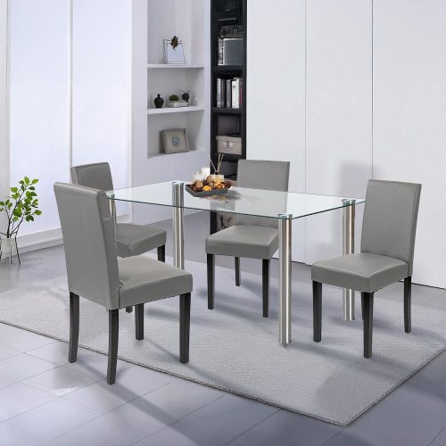 Cadiz 4+1 étkező garnitúra fehér-szürke