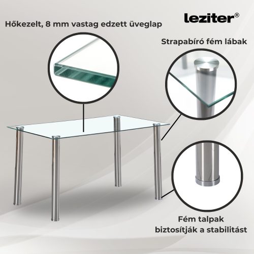 Cadiz 4+1 étkező garnitúra fehér-fekete