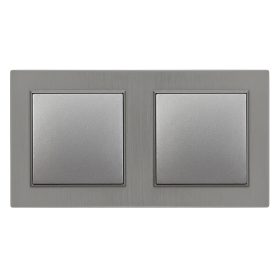   Nova kettős kereszt kapcsoló 107 szürke szálcsiszolt dupla kerettel