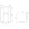 Olga SQ Element 80x90 fekete szögletes zuhanykabin tálca nélkül