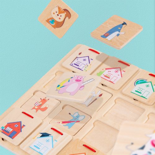 Hol bújt el, nyitogatós logikai fajáték