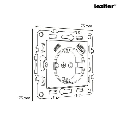 Nova dugalj USB csatlakozóval szürke szálcsiszolt kerettel