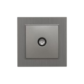 Nova TV csatlakozóaljzat szürke szálcsiszolt kerettel