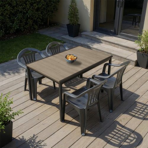 Rowen 4+1 kerti bútor garnitúra szett kőris-grafit