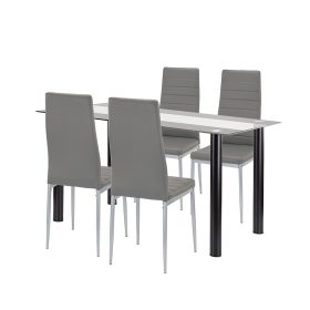 Denton 4+1 étkező garnitúra szürke-szürke