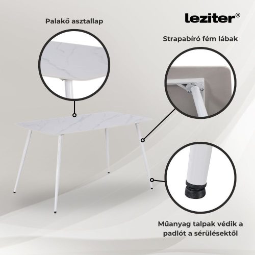 Ravena 6+1 étkező garnitúra fehér-fekete