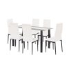 Denton 6+1 étkező garnitúra fehér-fekete