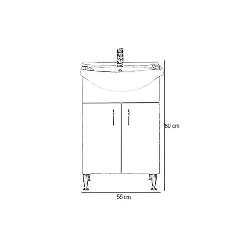 Bianca Plus 55 alsó szekrény mosdóval