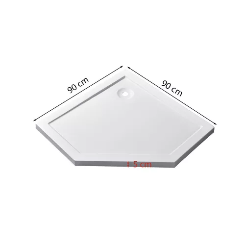 Modena Slim ötszögletű alacsony akril zuhanytálca 90x90 cm