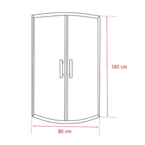 Spirit Clear 80x80 cm íves zuhanykabin zuhanytálca nélkül fekete